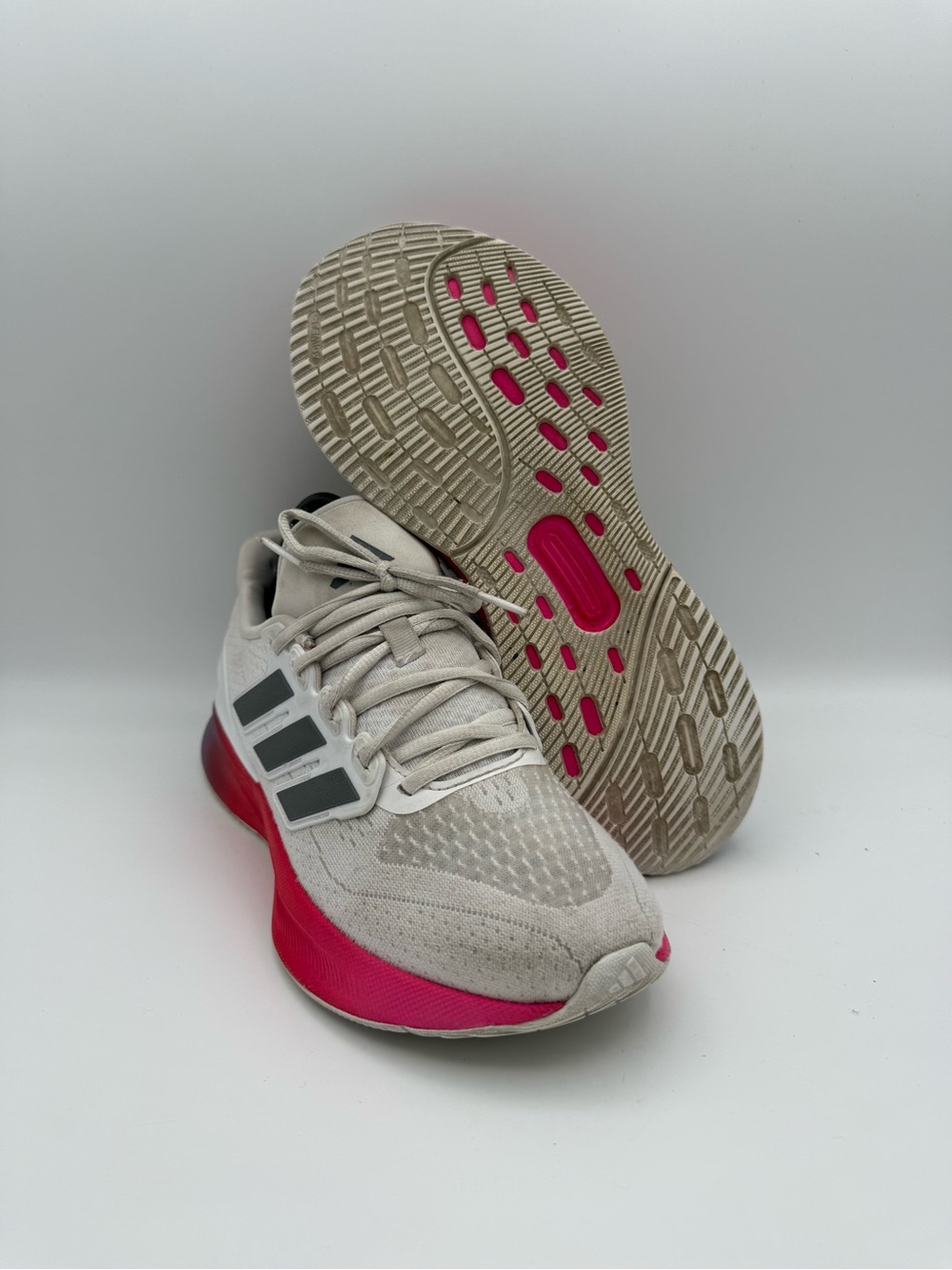 Women's Adidas Ultrarun 5 White Pink Athletic Road Running Shoes Size 7.5 JR3007
